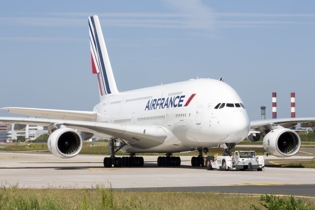 Air France AIrbus A380 on runway