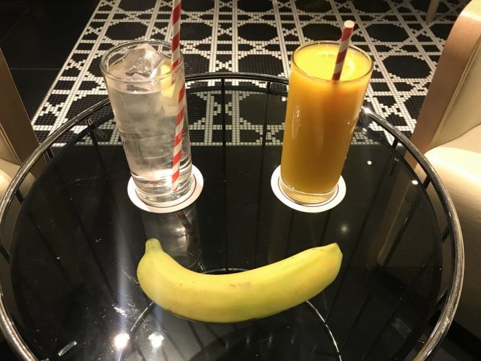QA Premium Lounge Heathrow Banana