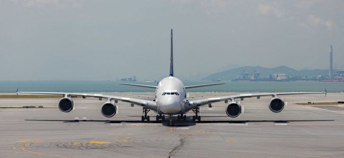 Airbus A380 at Hong Kong Airport