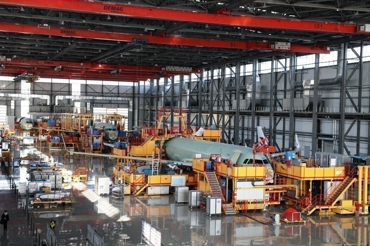 Airbus assembly line in Tianjin China