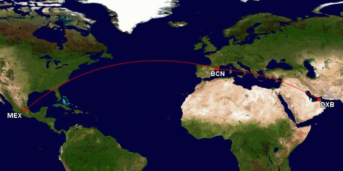 Emirates fifth freedom route