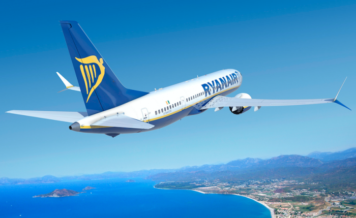 Ryanair aircraft in flight