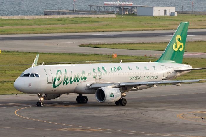 Spring Airlines jet on ground