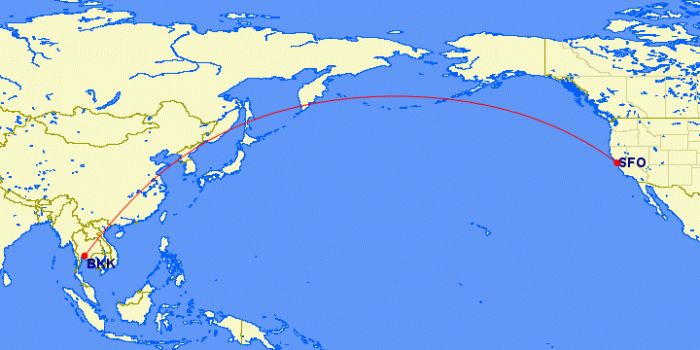 map of possible Thai Airways route