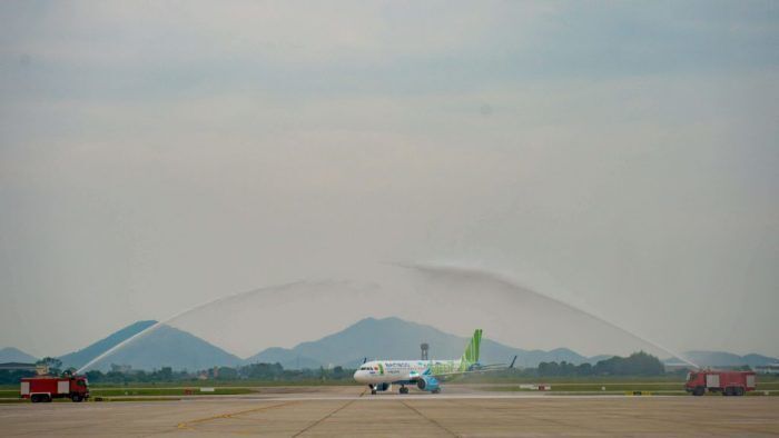 Bamboo Airways A320neo water salute