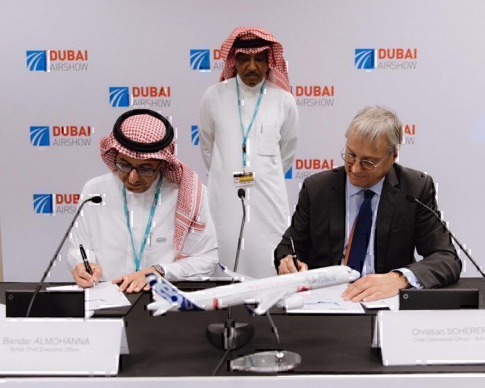 Flynas and Airbus signing Dubai 2019