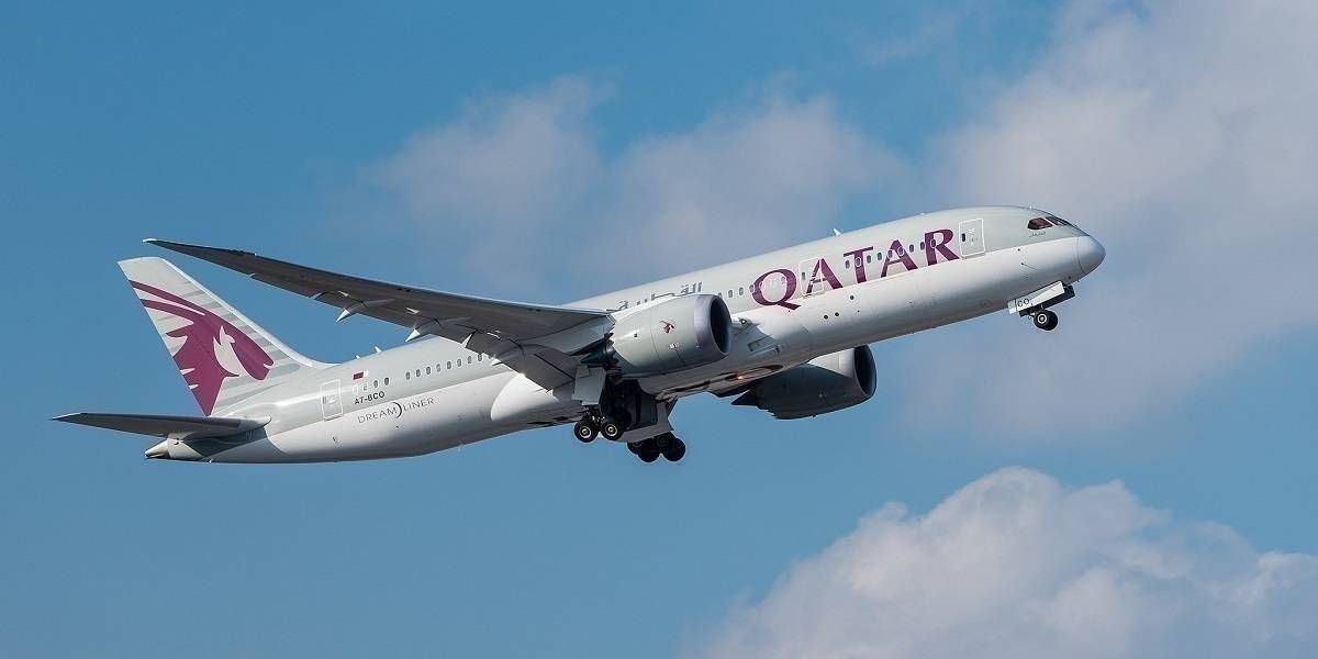 Qatar jet in flight