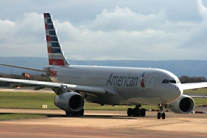 American Airlines jet on taxiway