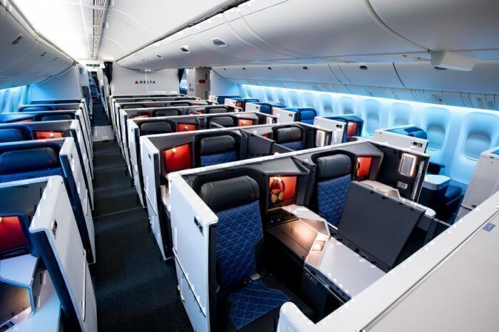 Delta Business Class cabin on 777-200LR