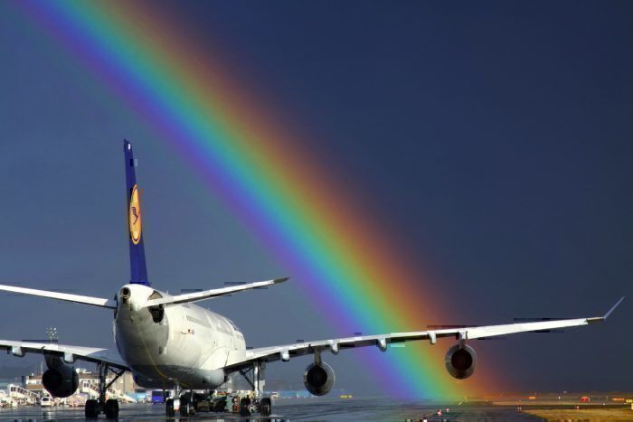 Lufthansa A340 rainbow