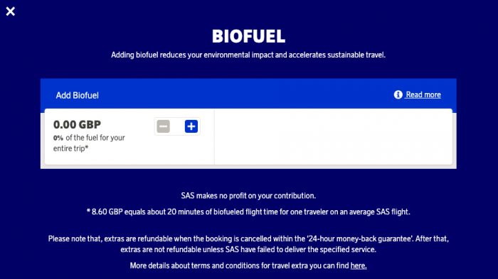 SAS, Biofuel, Carbon Offset