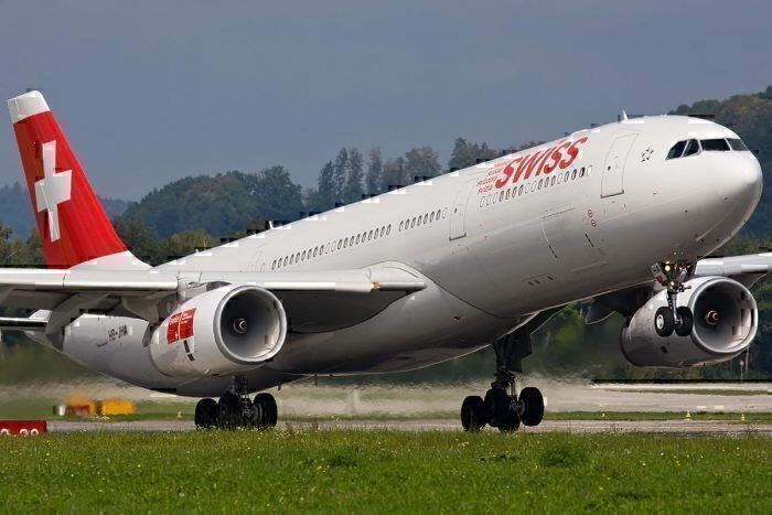 Swiss A330-300 taking off
