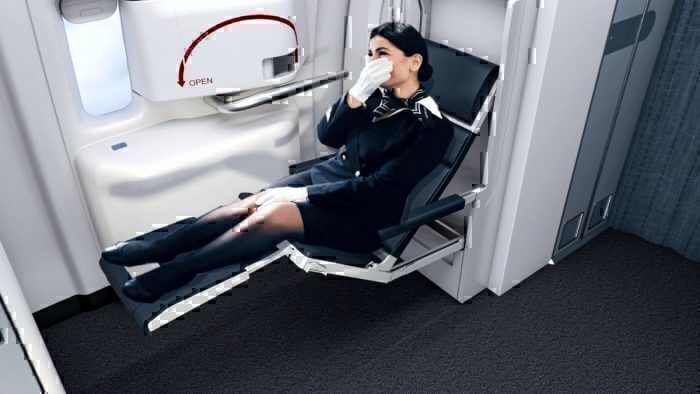 Collins Zero-G flight attendant seat