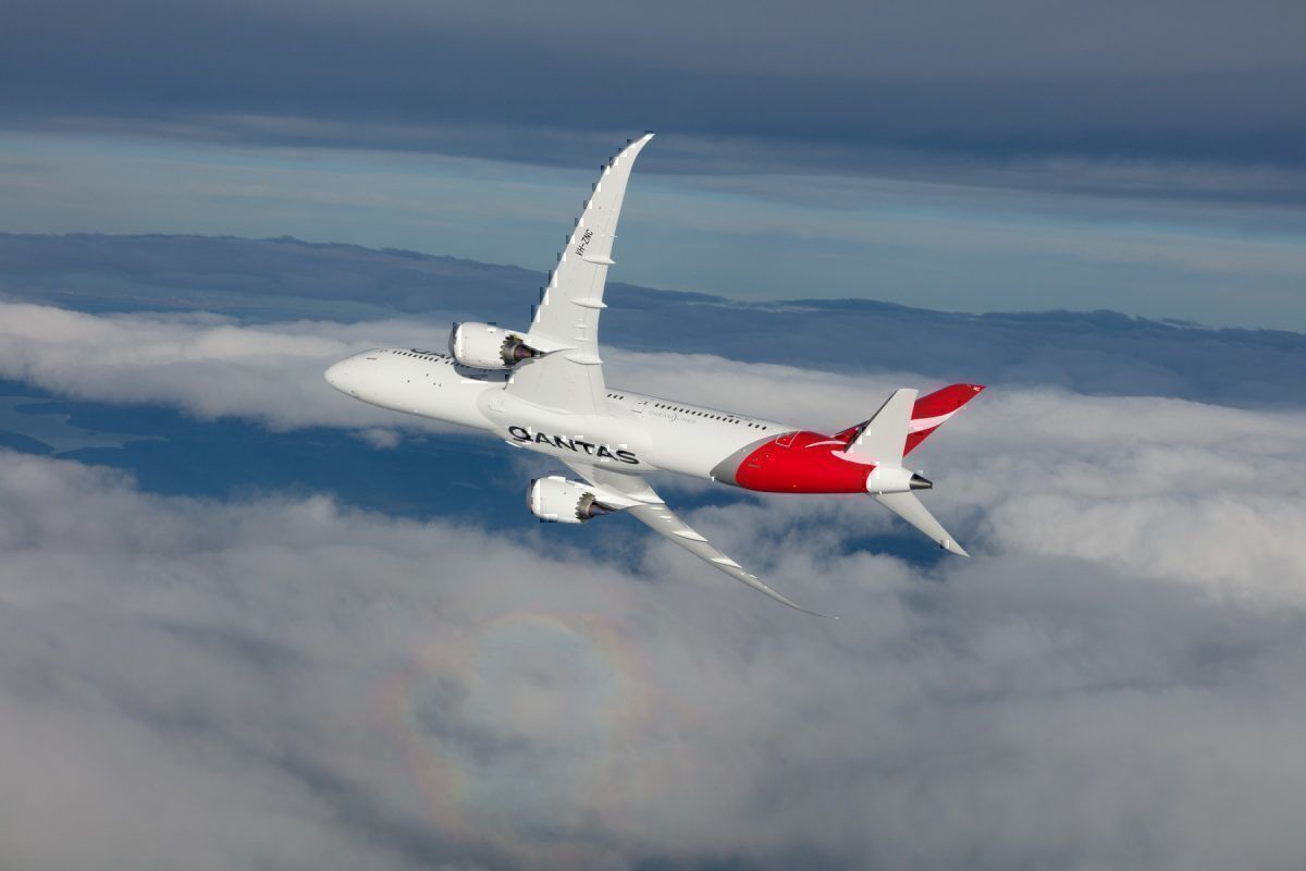 Qantas Dreamliner in flight