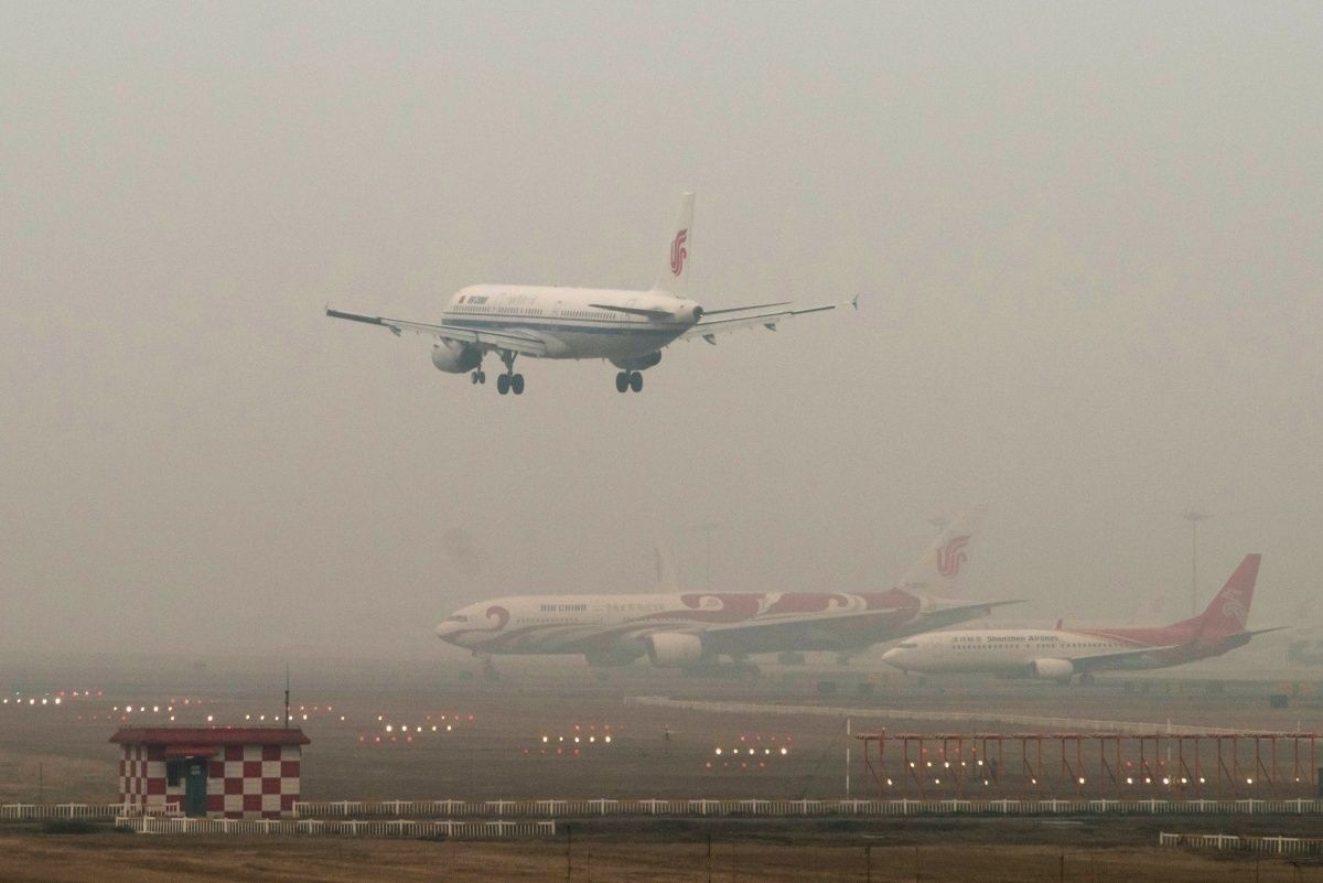 Air pollution at airport china