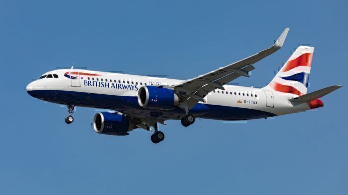 British Airways jet in flight