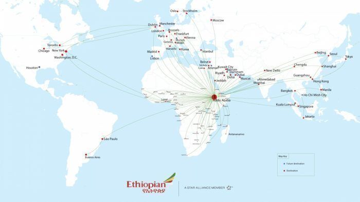 Ethiopian's current route map