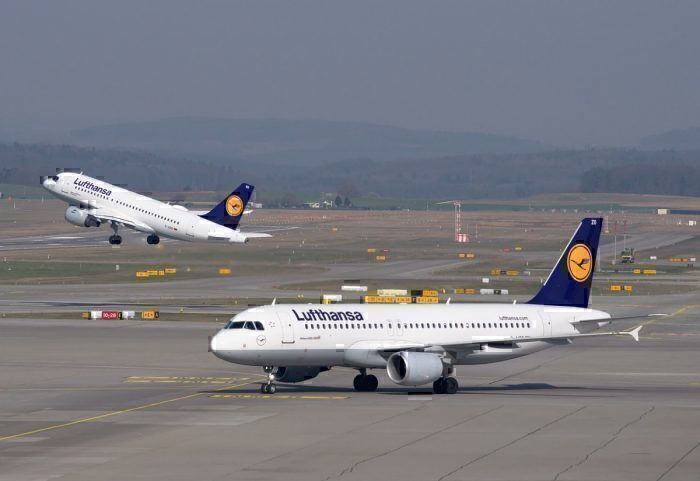 Lufthansa aircraft on runway