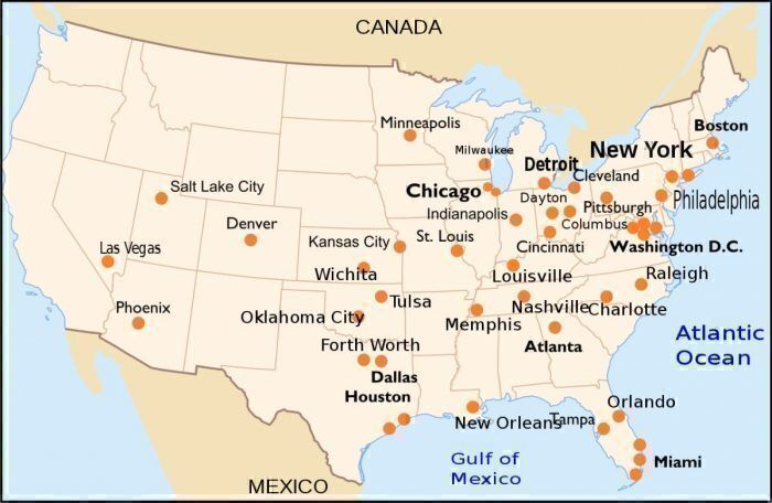 TDWR locations in the US