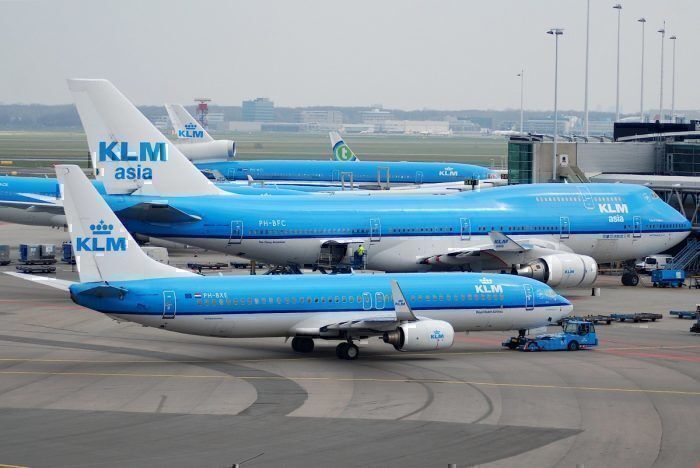 KLM Boeing fleet at airport