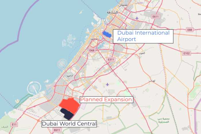 Dubai Airports Map 700x467 