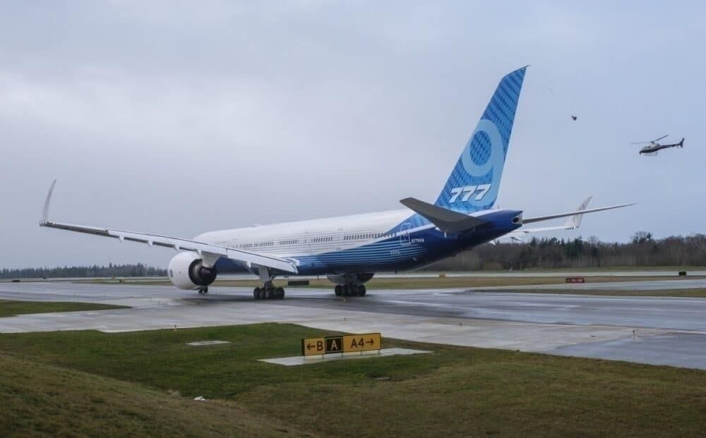 Boeing 777X test flight getty images