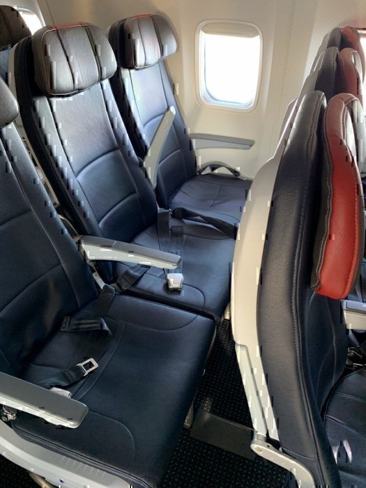 Inside the American Airlines Oasis economy cabin.