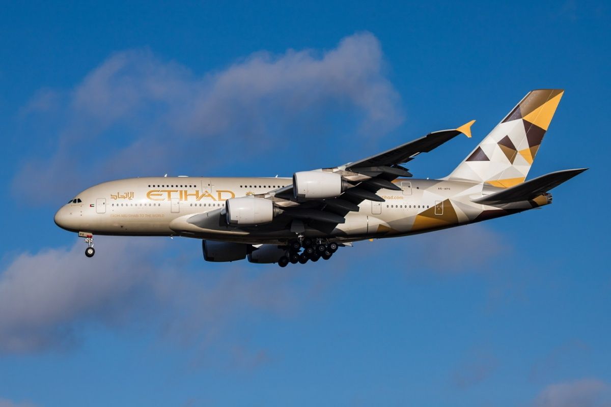 Etihad A380 in flight