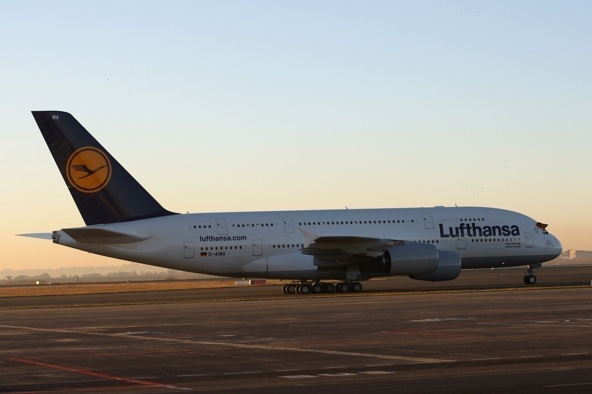 Lufthansa A380 at Johannesburg