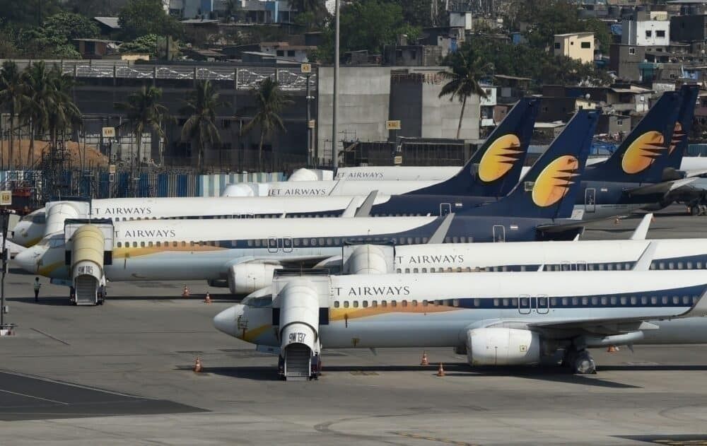 Jet airways grounded planes getty images