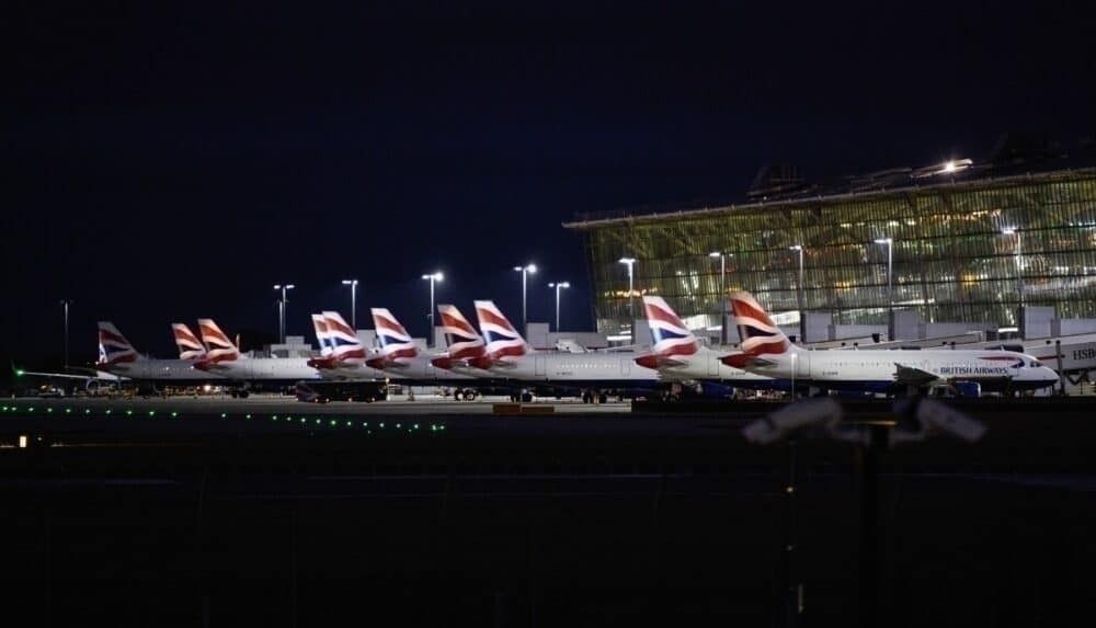 British Airways Heathrow aircraft line up