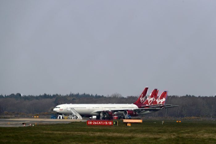 Virgin Atlantic grounded plane bournemouth getty images