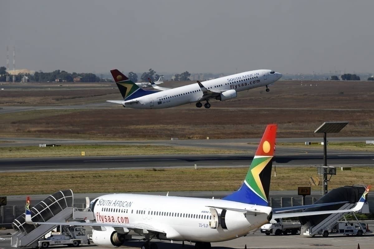 South African Airlines aircraft on the runway