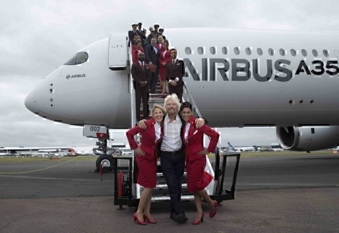 Richard Branson Virgin Atlantic A350