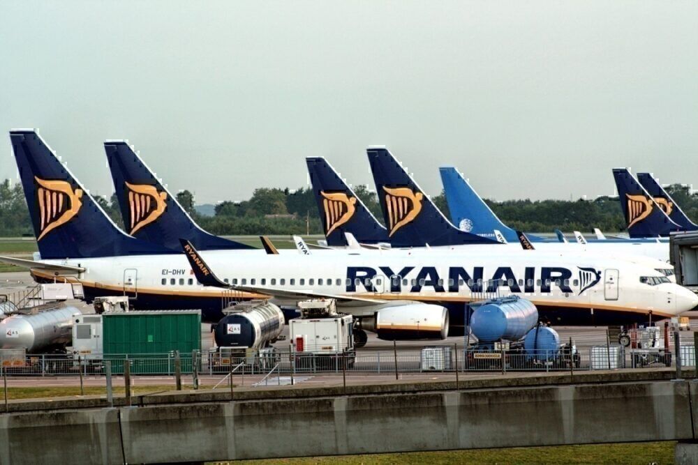 Parked Ryaniar aircraft