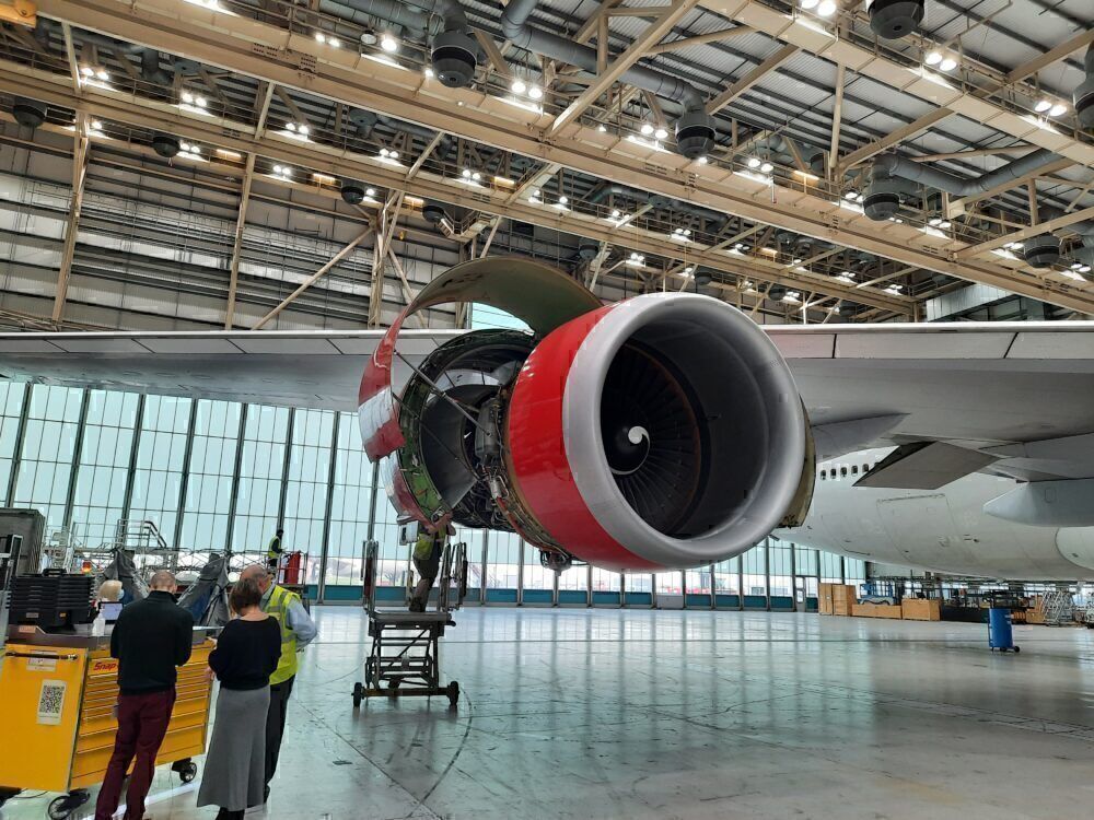 Virgin Atlantic Boeing 747 Engine Maintenance Hangar London Heathrow