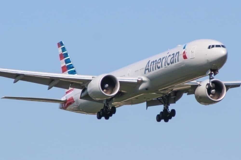 American 777-300 cargo flight