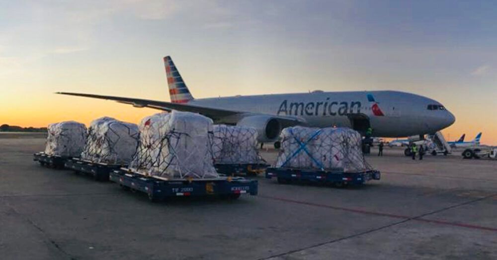 American Airlines cargo flight on tarmac