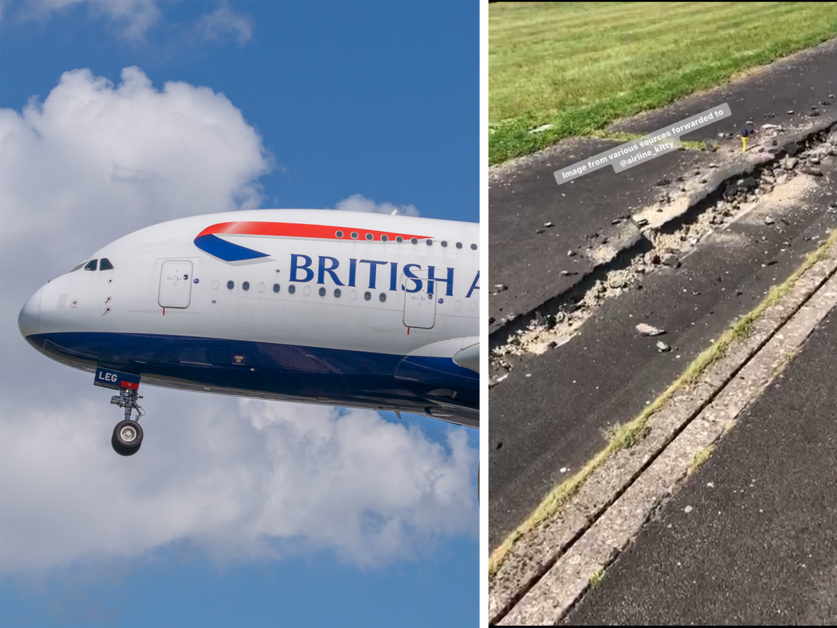 British Airways, Airbus A380, Taxiway Damage