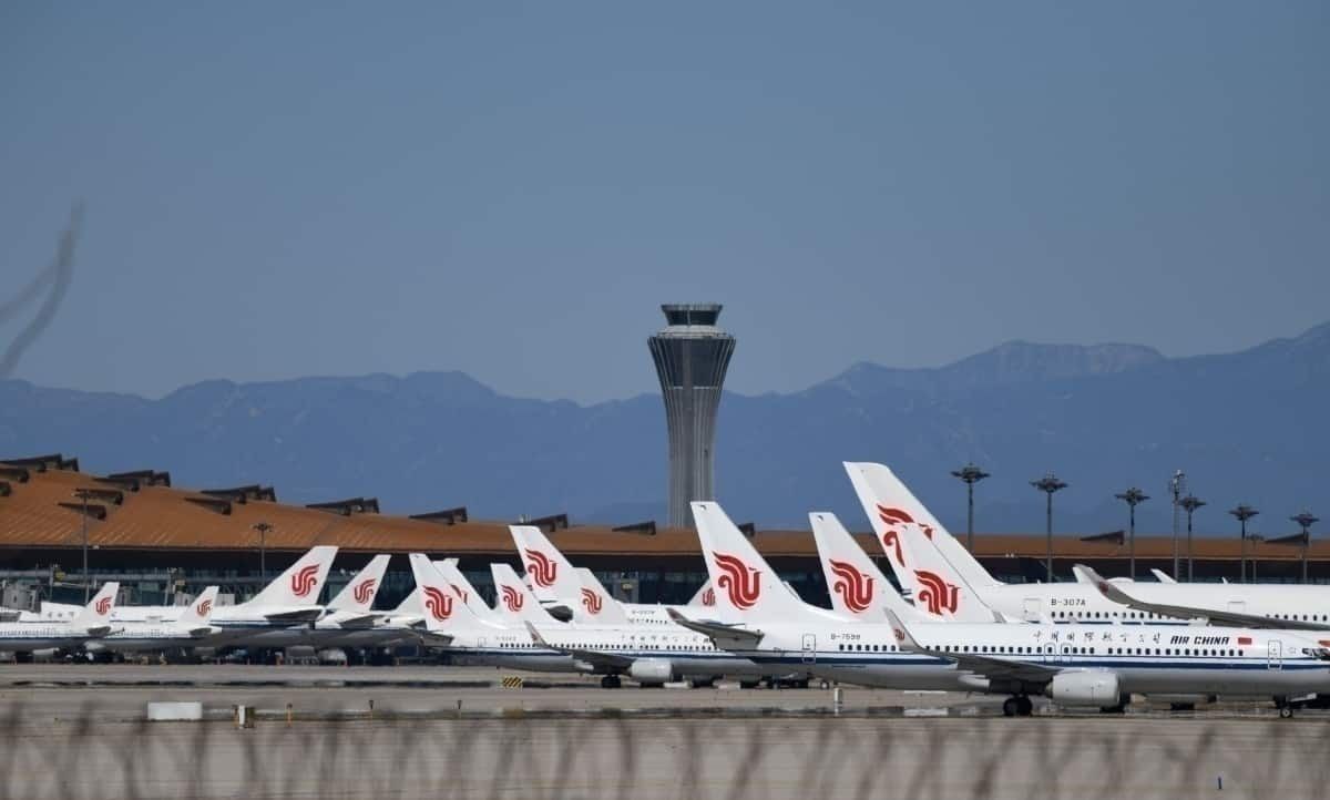 Air China planes parked in Beijing