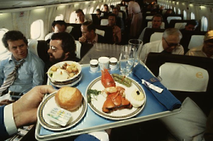 meal tray dining concorde onboard food