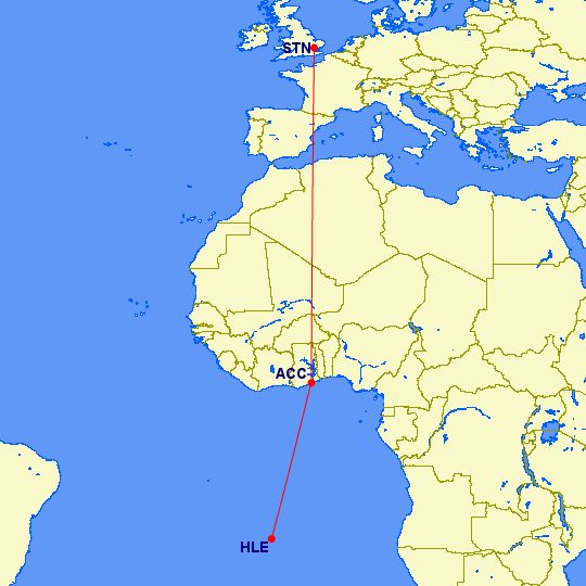 route map london to st helena