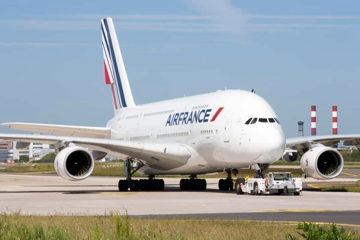 Air France A380 front side view