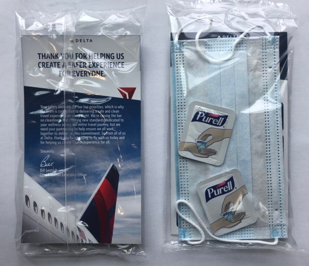 Delta complimentary hygiene pack