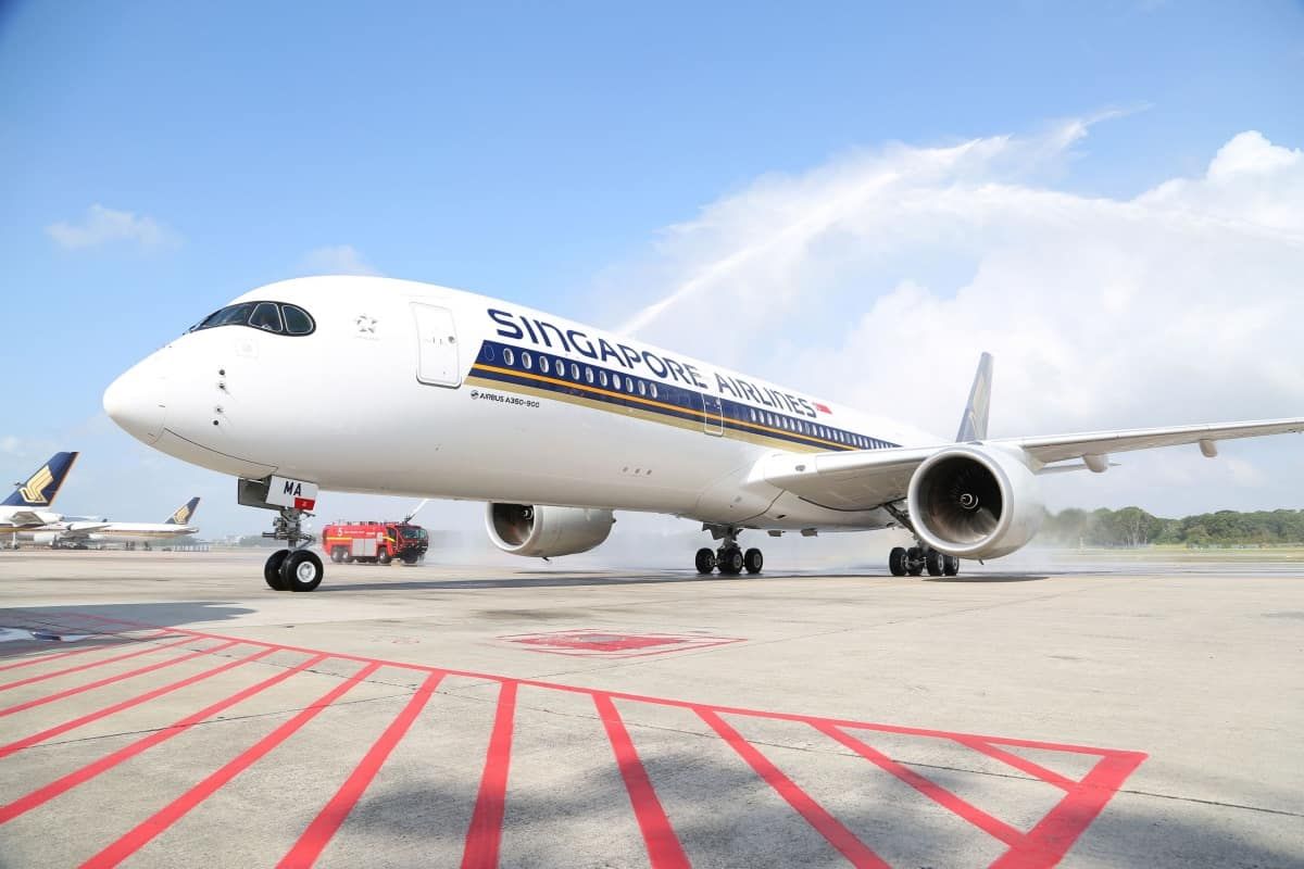 First Singapore Airlines A350 XWB arrives in Singapore 