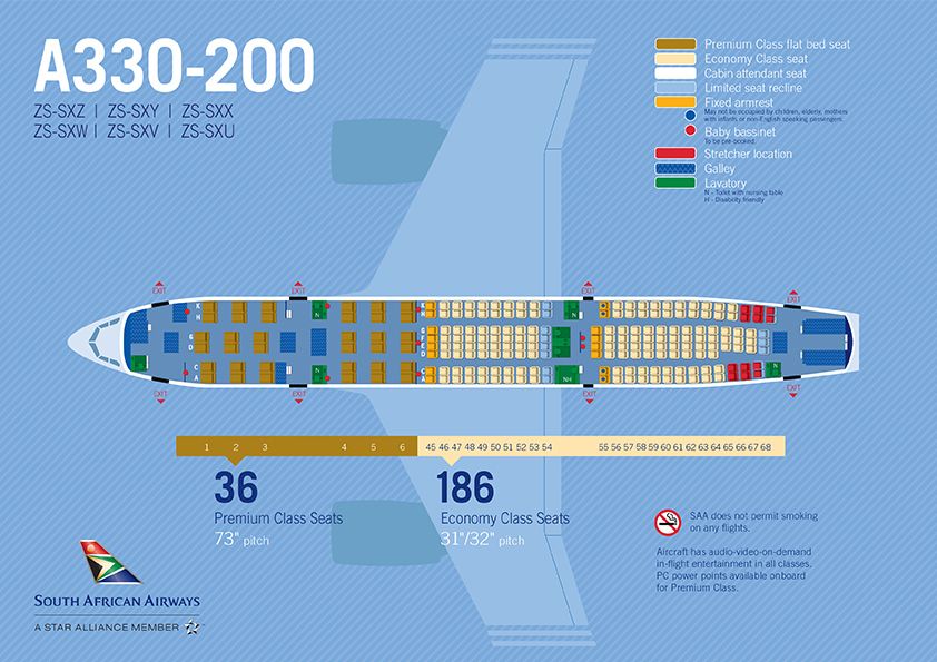 A330-200 SAA Seat map