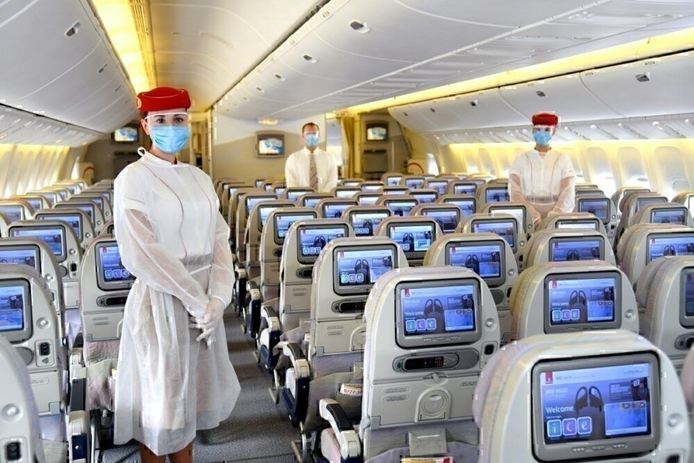 Emirates staff in masks