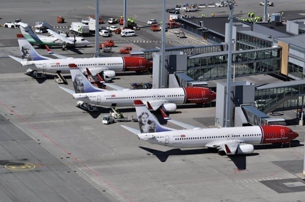 Norwegian aircraft at the terminal