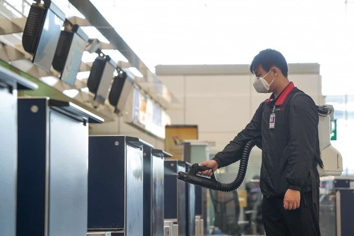 Cleaning procedures at HKIA