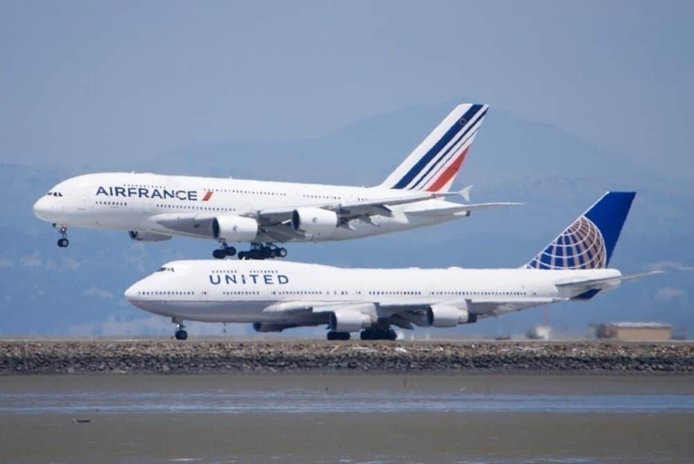 Air France A380 and United 747
